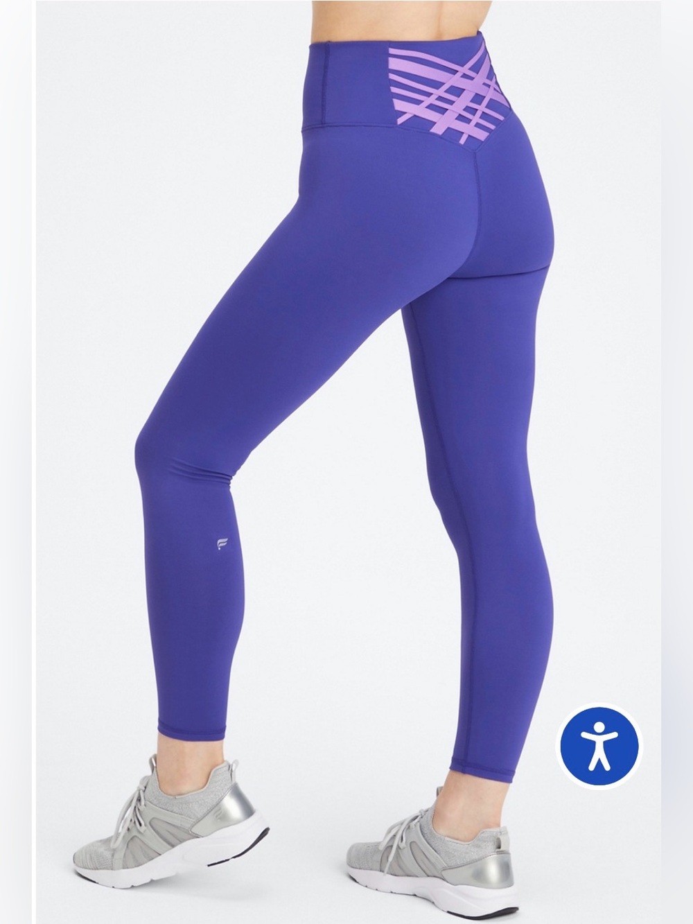 New Fabletics PowerHold High-Waisted Compression Pocket Leggings XXS Purple 28"